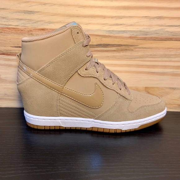 New Nike Dunk Sky Hi Wedge Sneaker Desert Camo - Picture 2 of 8